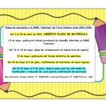 Del 3 al 30 de abril E.M.E.I. Colorines abre el plazo de matrícula para el próximo curso 2023-2024.