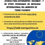 SIETE JÓVENES DEL MUNICIPIO HAN RECIBIDO SUBVENCIONES  COMPLEMENTARIAS DEL AYUNTAMIENTO DE TORRE PACHECO