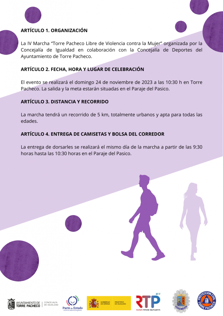 IV MARCHA SOLIDARIA: TORRE PACHECO LIBRE DE VIOLENCIA CONTRA LA MUJER