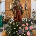 Procesión con la imagen de Santa Rosalía.